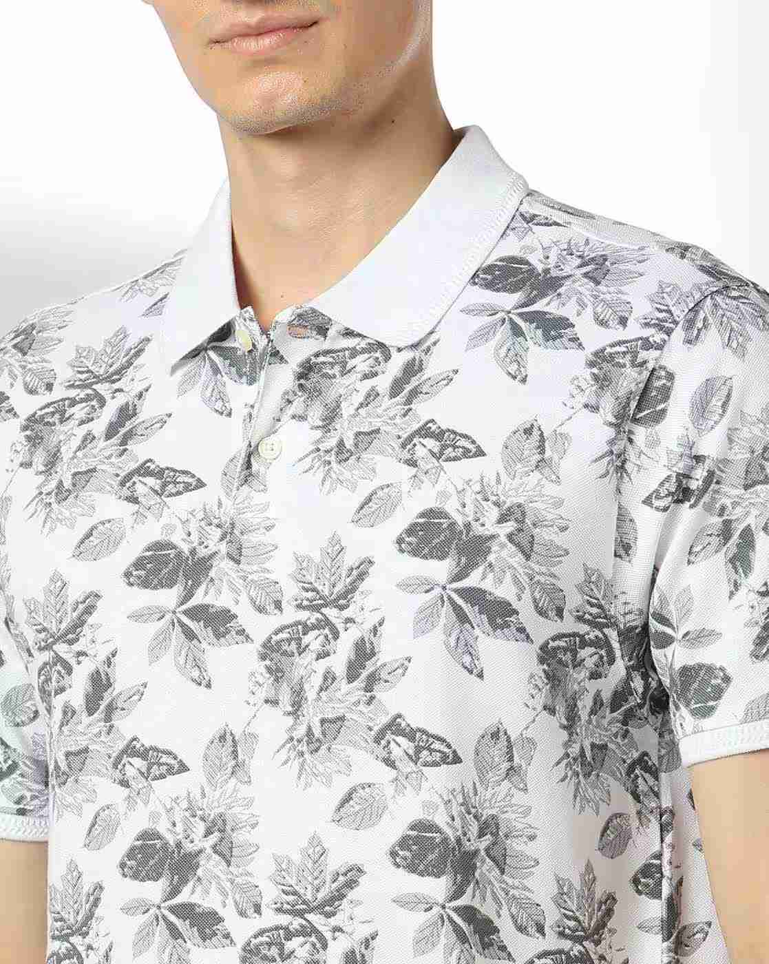 NETPLAY | Men Leaf Print Slim Fit Polo T-Shirt|4