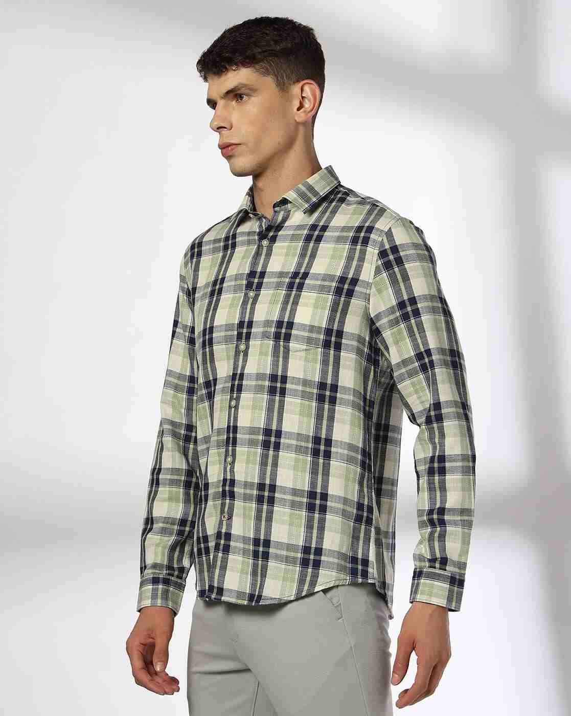 NETPLAY | Men Checked Slim Fit Shirt with Patch Pocket|1