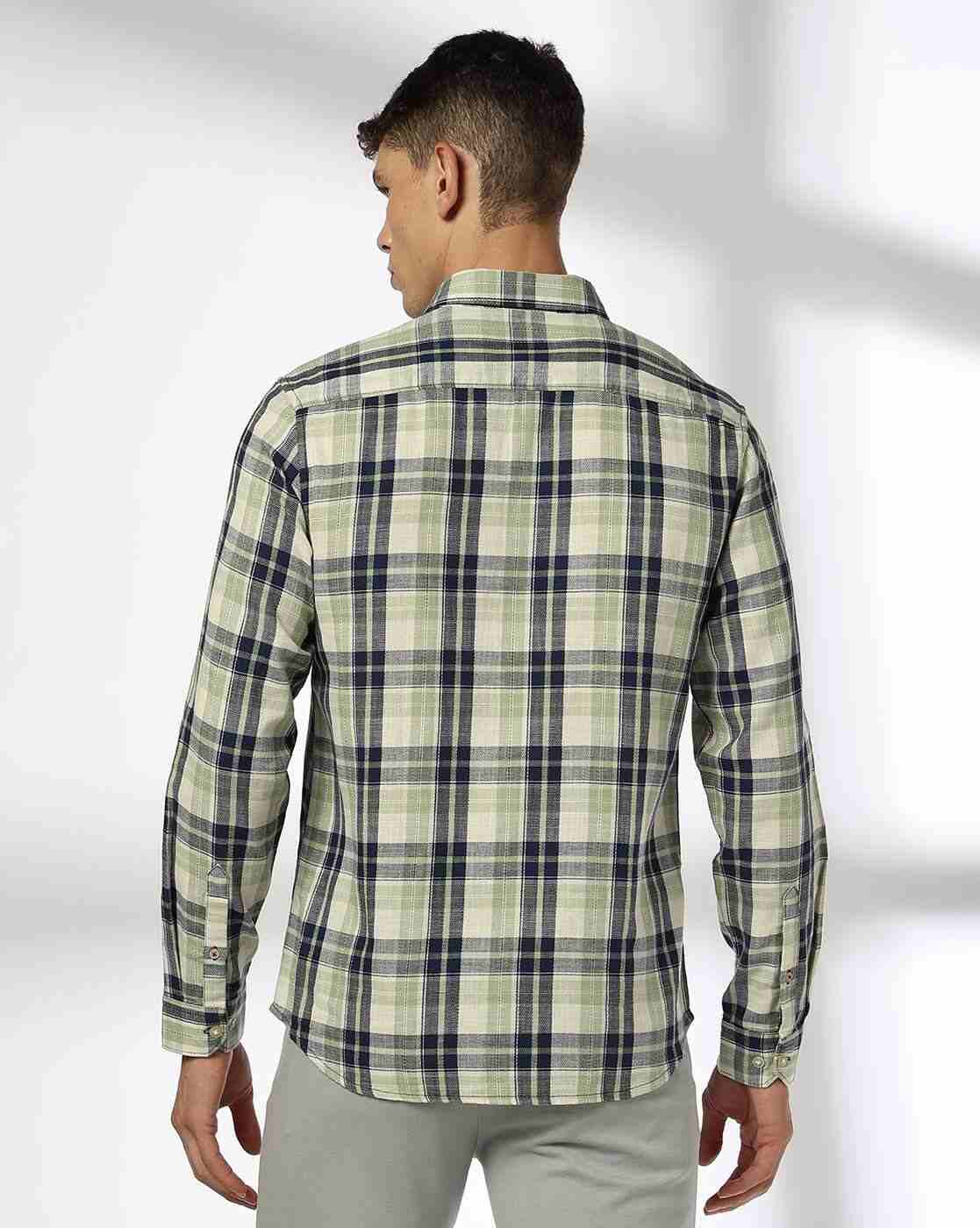 NETPLAY | Men Checked Slim Fit Shirt with Patch Pocket|2
