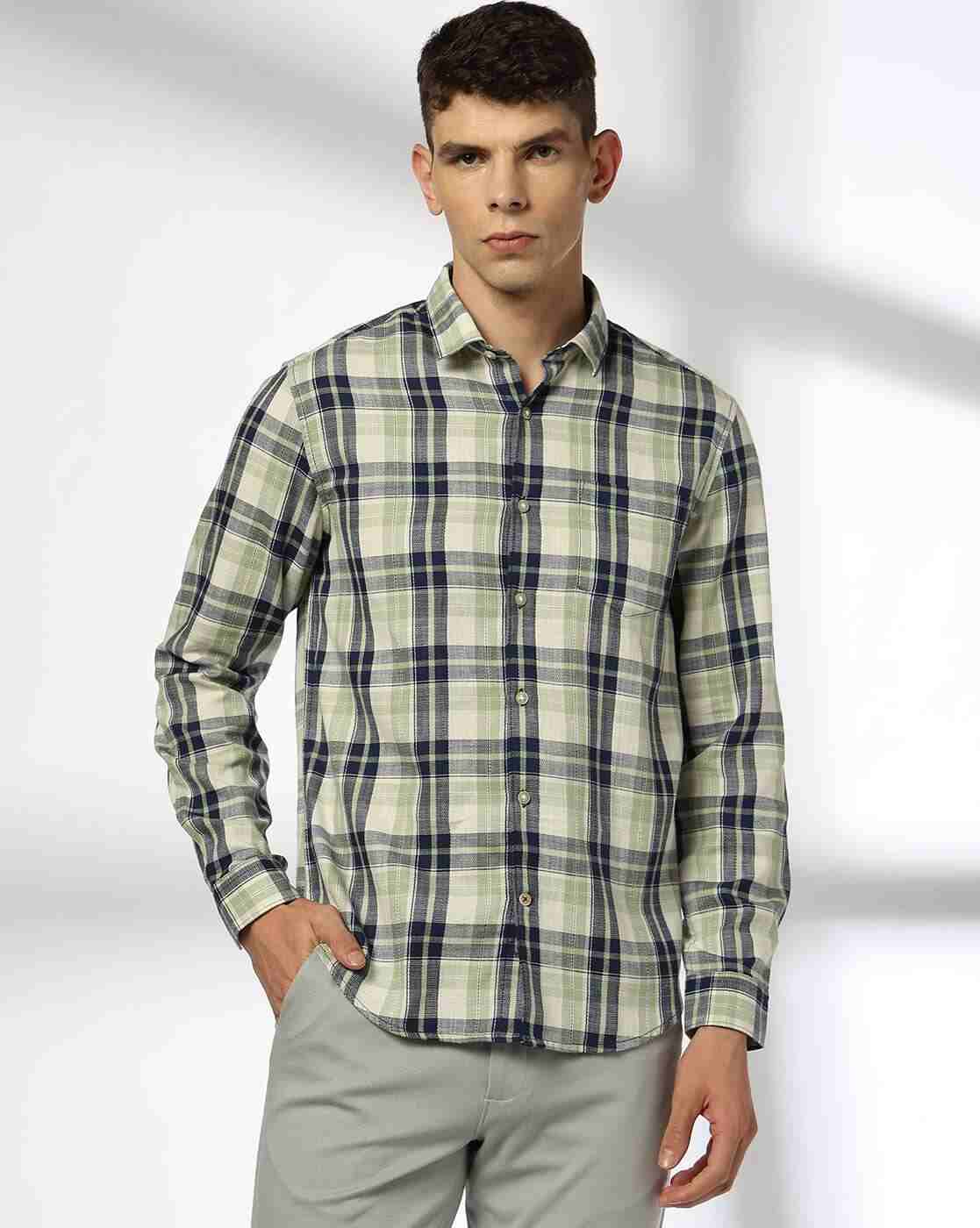NETPLAY | Men Checked Slim Fit Shirt with Patch Pocket|3