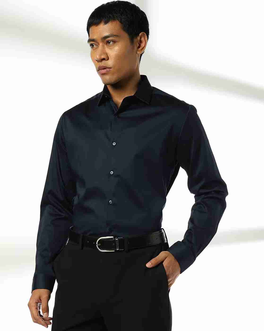 NETPLAY | Men Slim Fit Shirt with Spread Collar|0