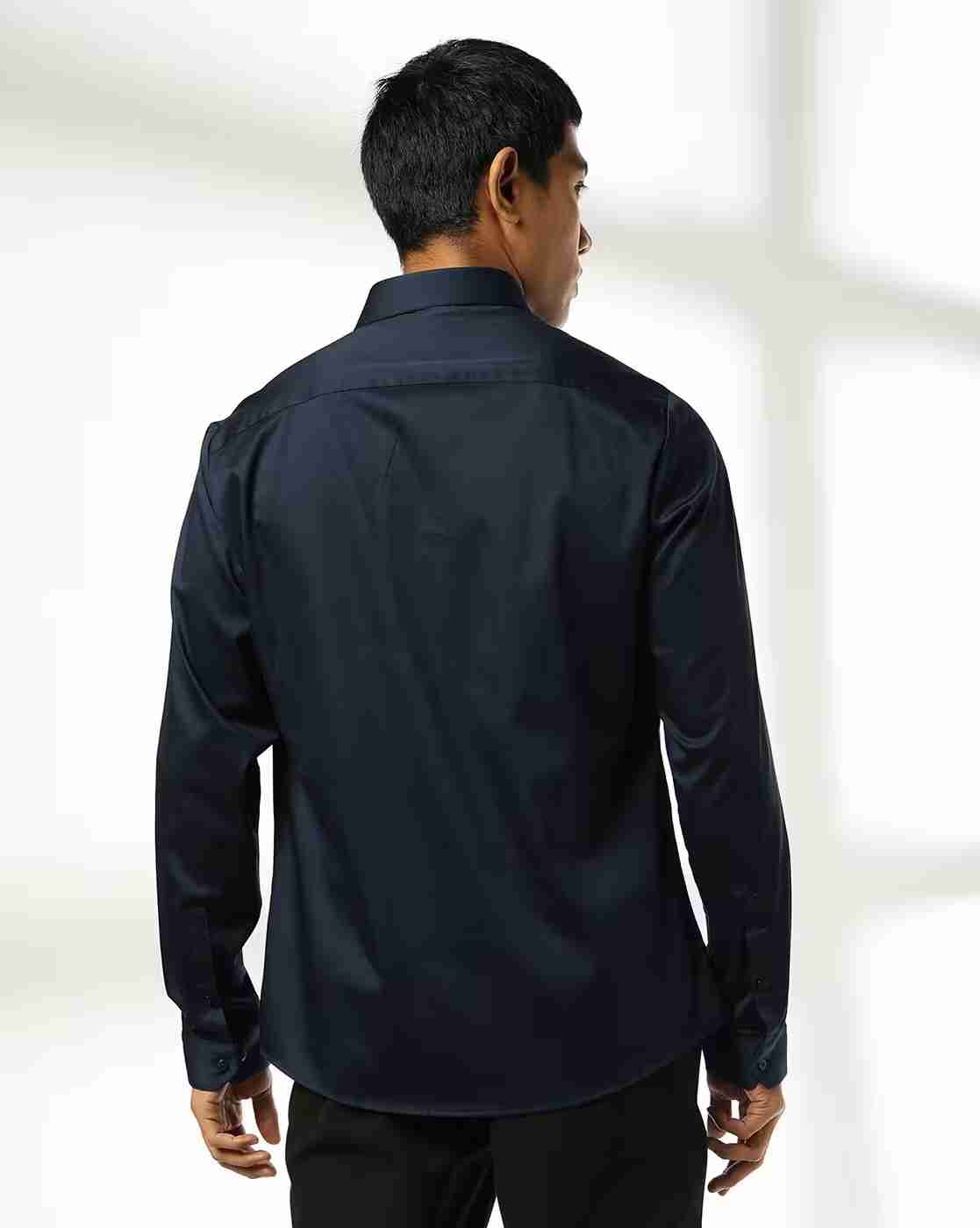 NETPLAY | Men Slim Fit Shirt with Spread Collar|2