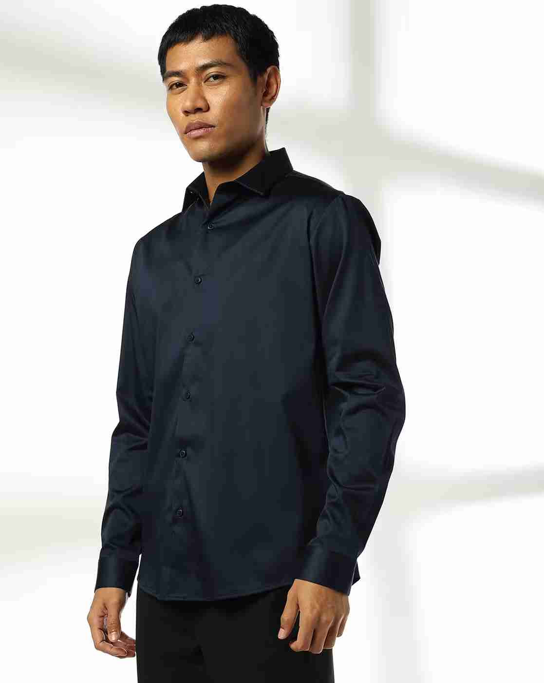 NETPLAY | Men Slim Fit Shirt with Spread Collar|3