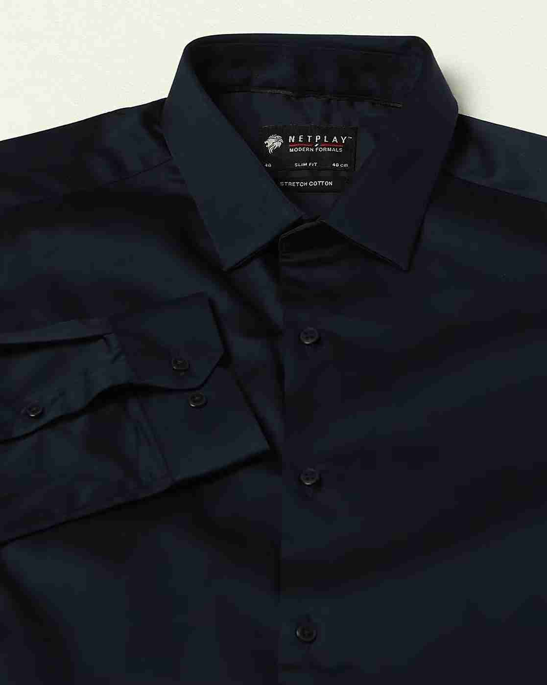 NETPLAY | Men Slim Fit Shirt with Spread Collar|5