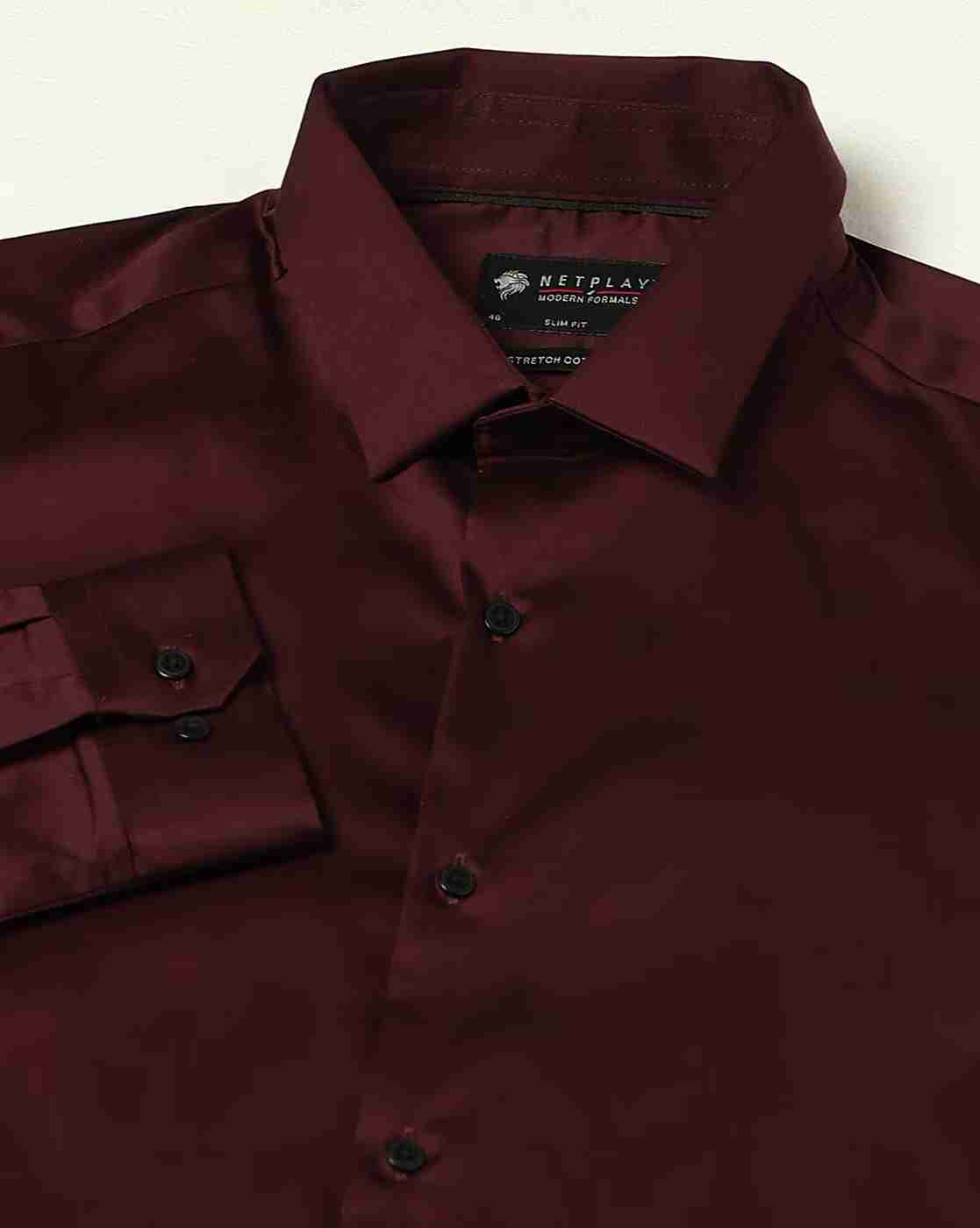 NETPLAY | Men Slim Fit Shirt with Spread Collar|5