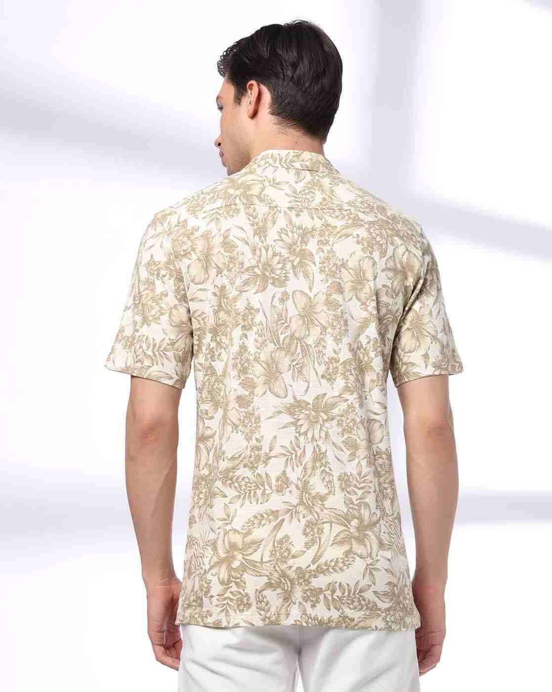 NETPLAY | Men Floral Print Slim Fit Cotton Shirt|2