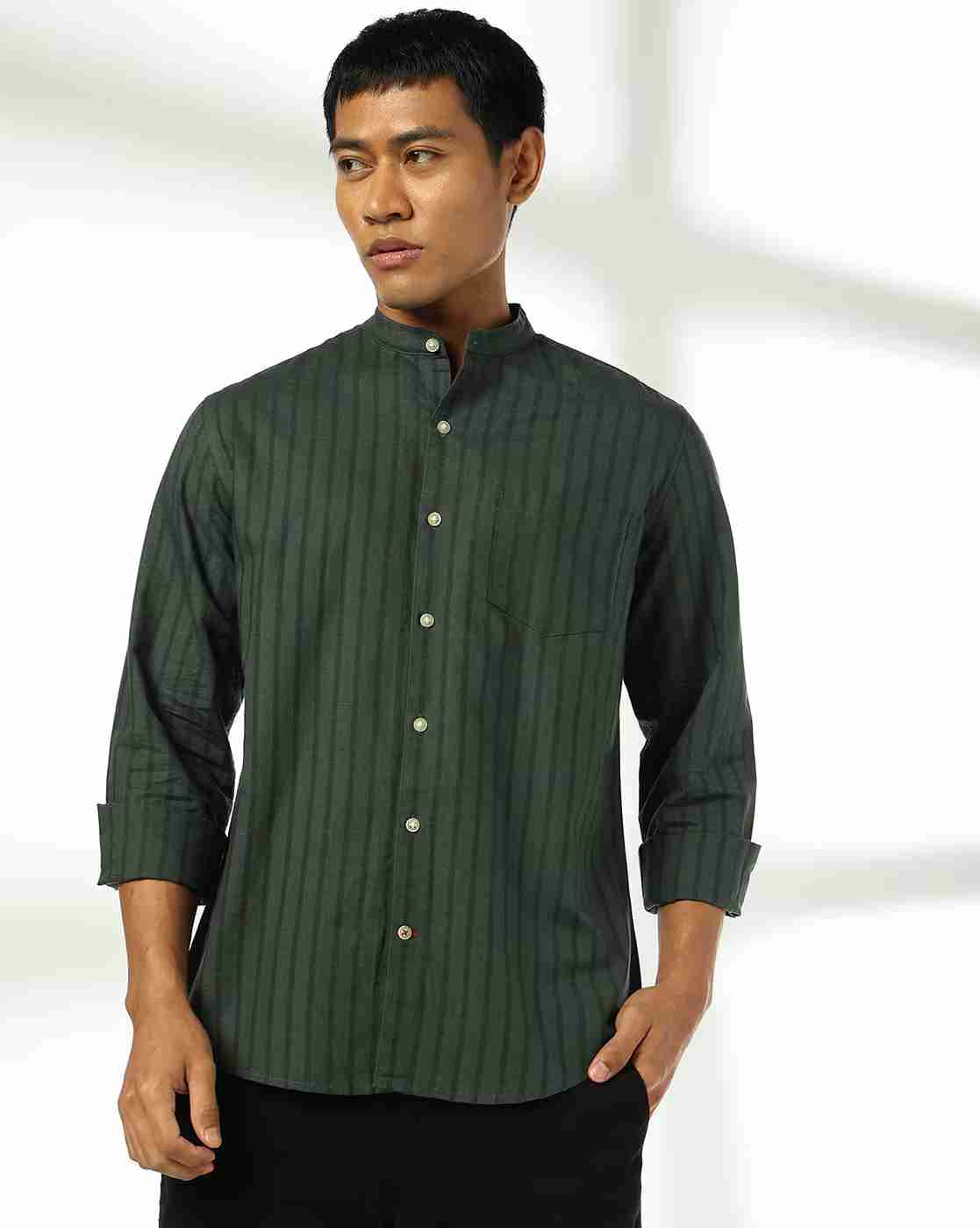 NETPLAY | Men Self-Striped Slim Fit Shirt|0