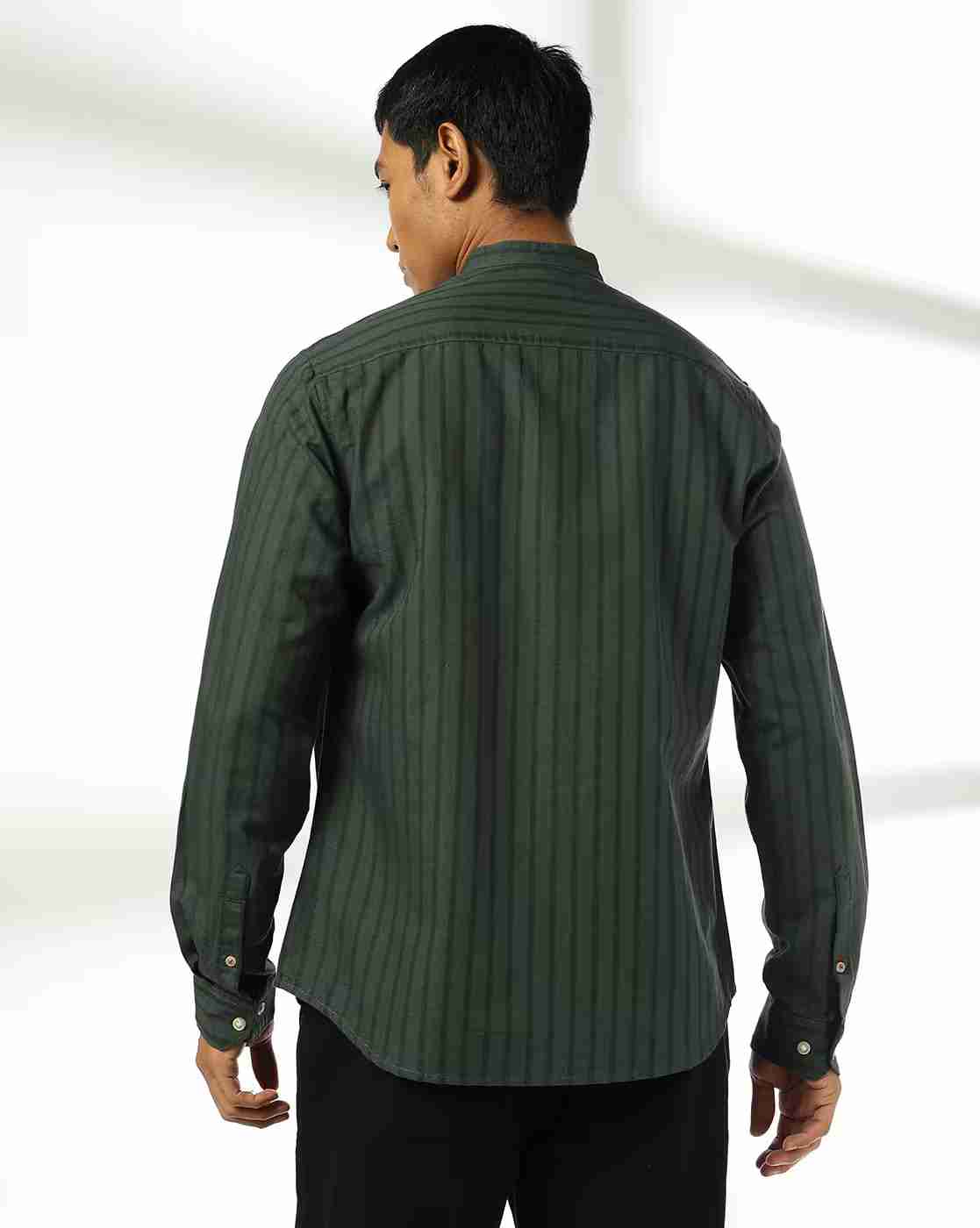 NETPLAY | Men Self-Striped Slim Fit Shirt|2