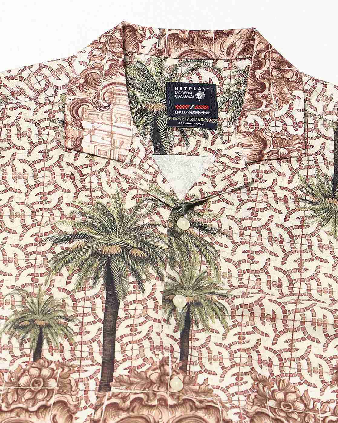 NETPLAY | Men Printed Slim Fit Resort Shirt|5