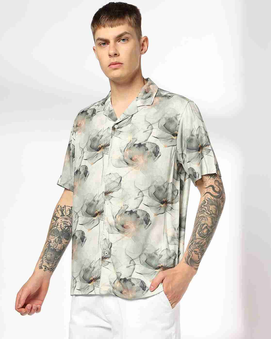 NETPLAY | Men Floral Print Slim Fit Shirt|1