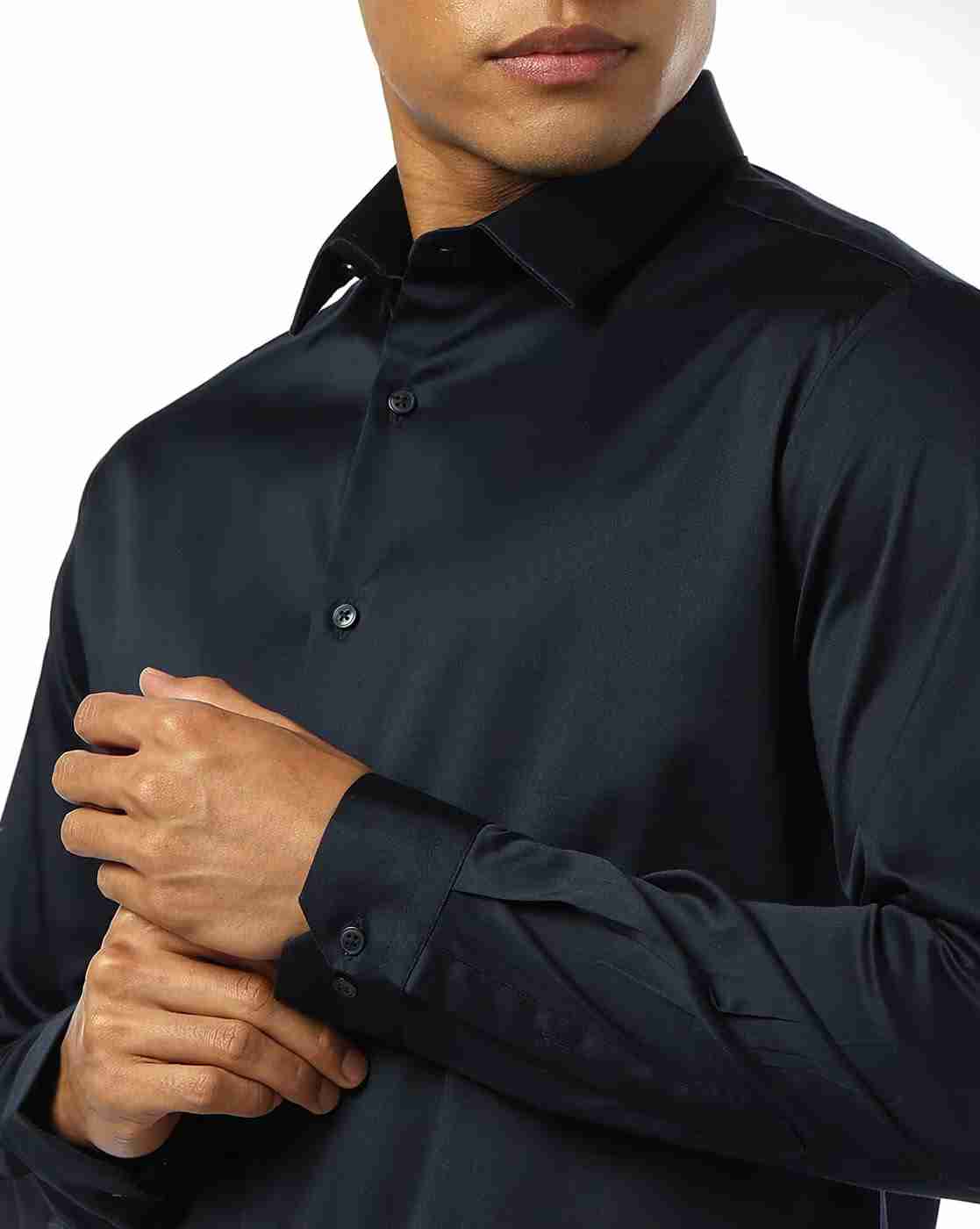 NETPLAY | Men Slim Fit Shirt with Spread Collar|4