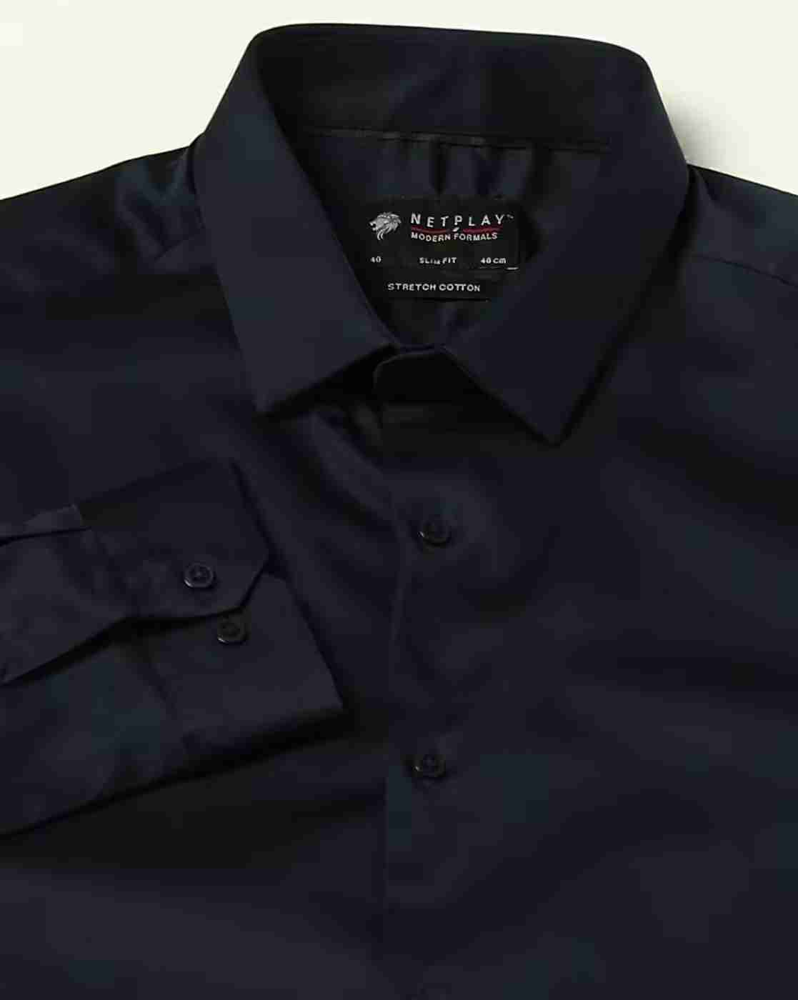 NETPLAY | Men Slim Fit Shirt with Spread Collar|5