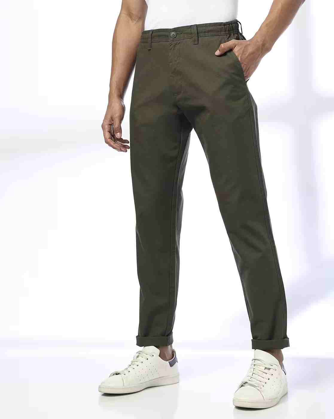 Men Slim Fit Chinos with Insert Pockets
