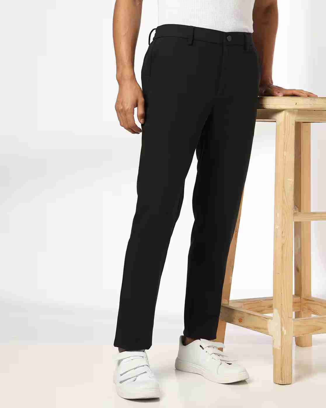 Men Slim Fit Flat-Front Chinos