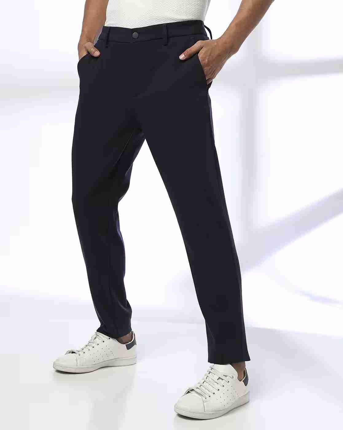 Men Slim Fit Flat-Front Chinos