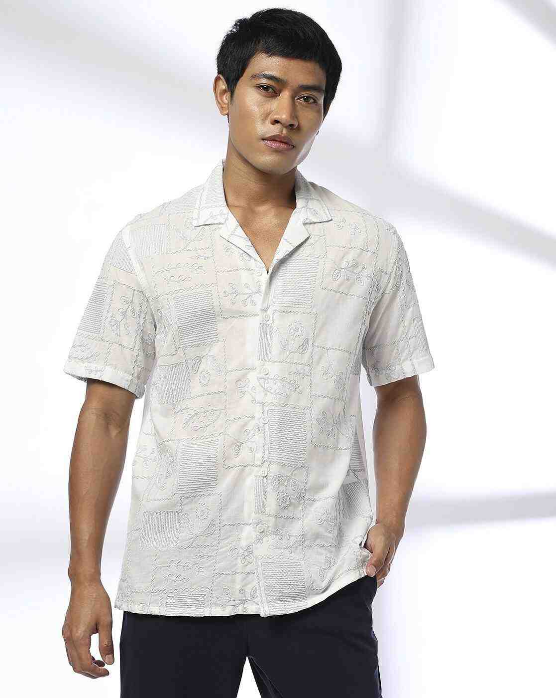 NETPLAY | Men Embroidered Slim Fit Shirt|0