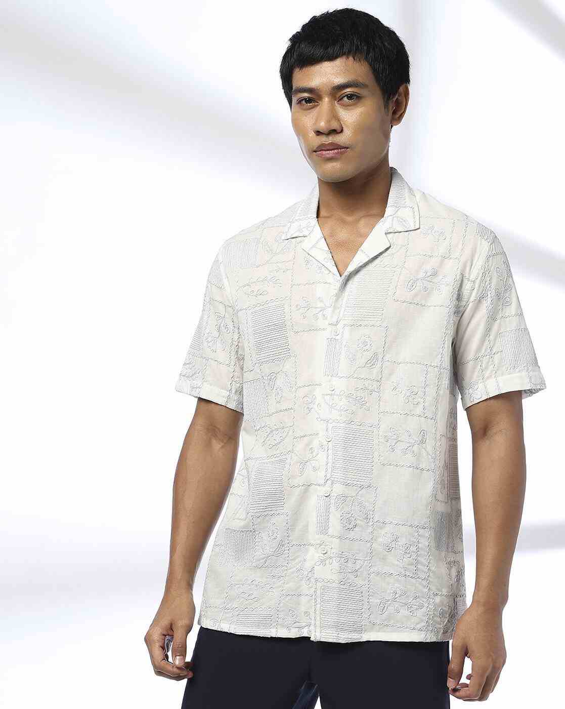 NETPLAY | Men Embroidered Slim Fit Shirt|1