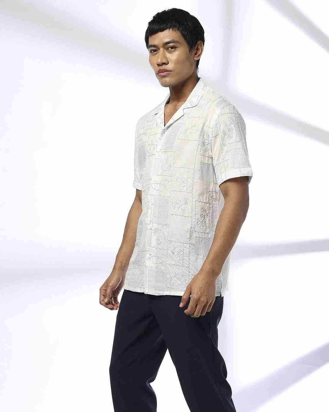 NETPLAY | Men Embroidered Slim Fit Shirt|2