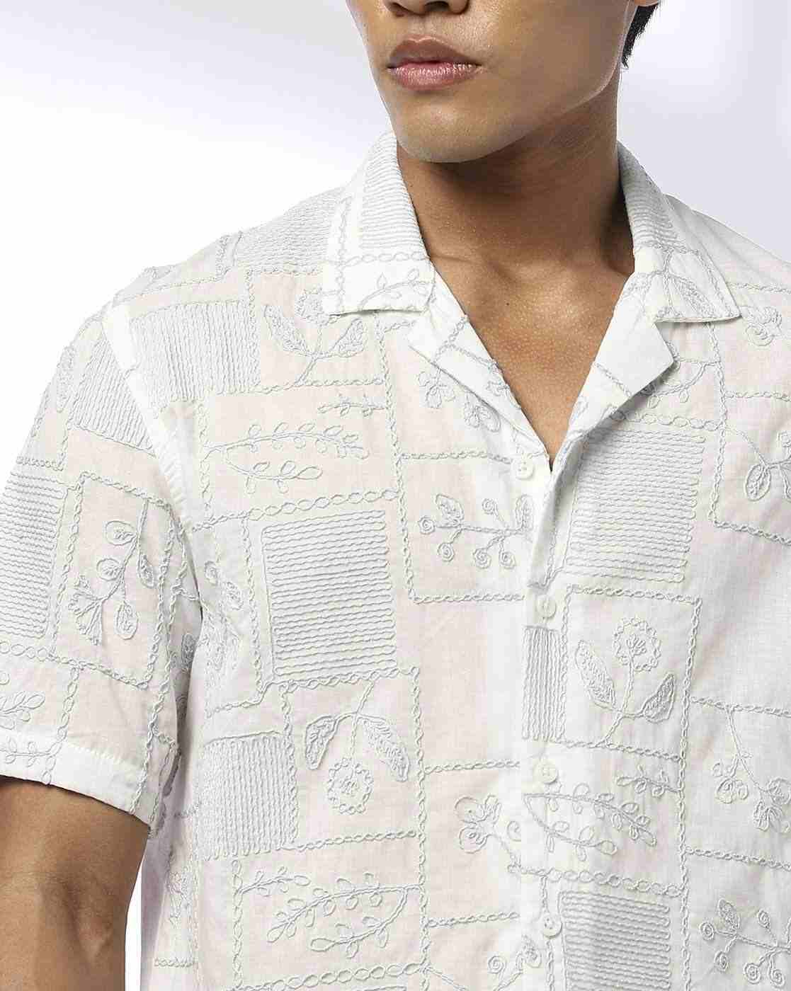 NETPLAY | Men Embroidered Slim Fit Shirt|4