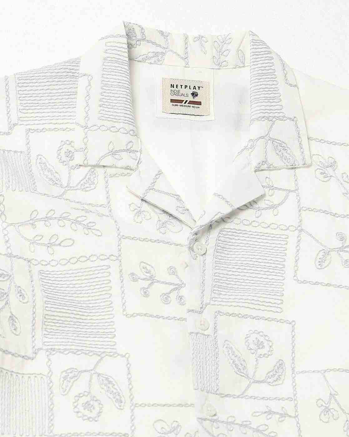 NETPLAY | Men Embroidered Slim Fit Shirt|5