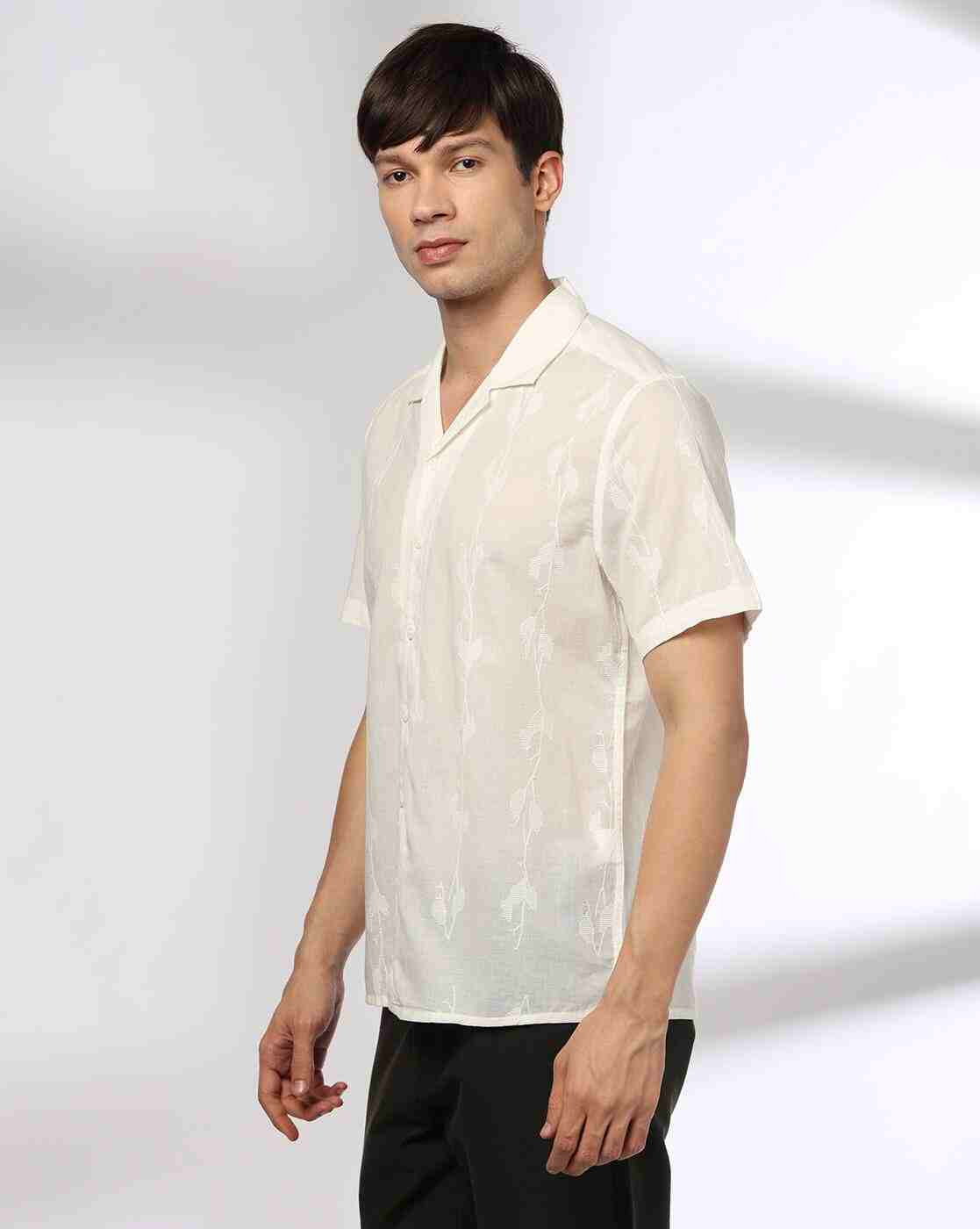 NETPLAY | Men Embroidered Slim Fit Shirt|2