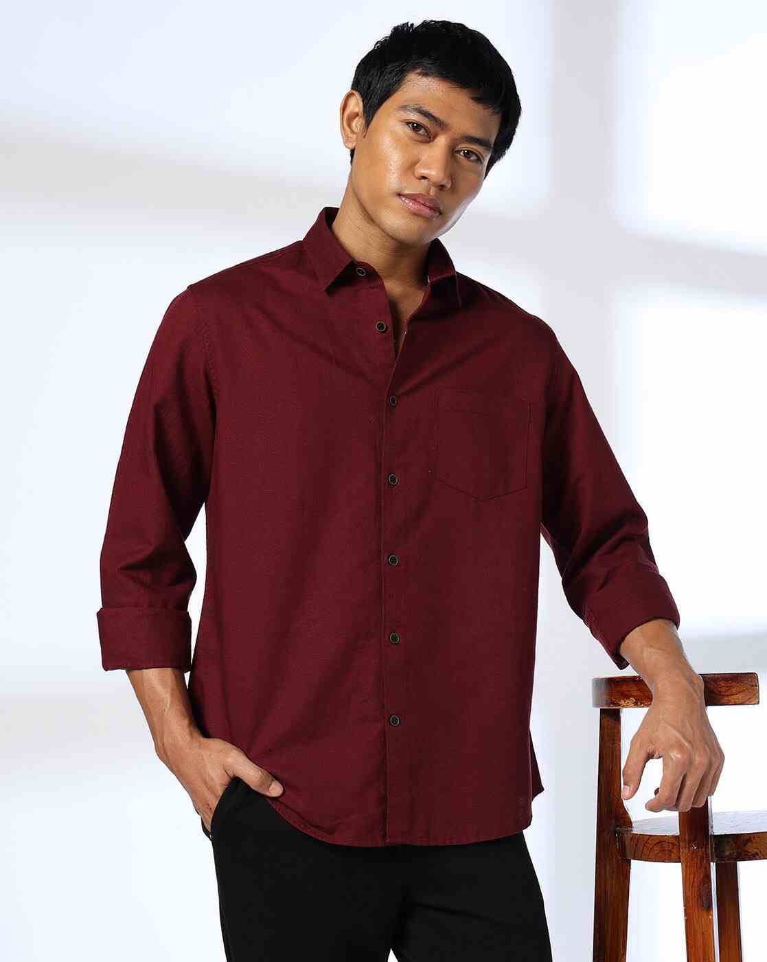 NETPLAY | Men Slim Fit Shirt with Patch Pocket|0