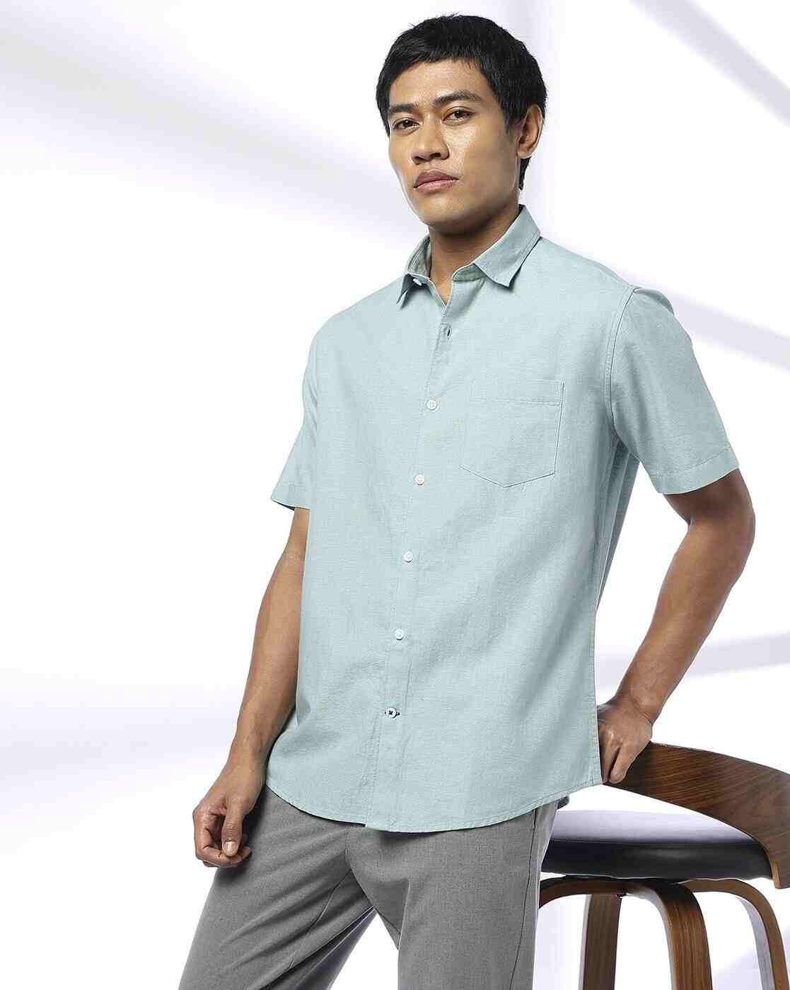 NETPLAY | Men Slim Fit Shirt with Patch Pocket|0