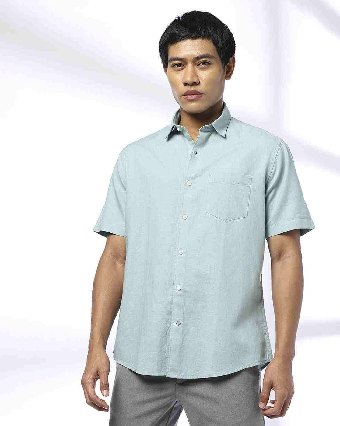 NETPLAY | Men Slim Fit Shirt with Patch Pocket|1
