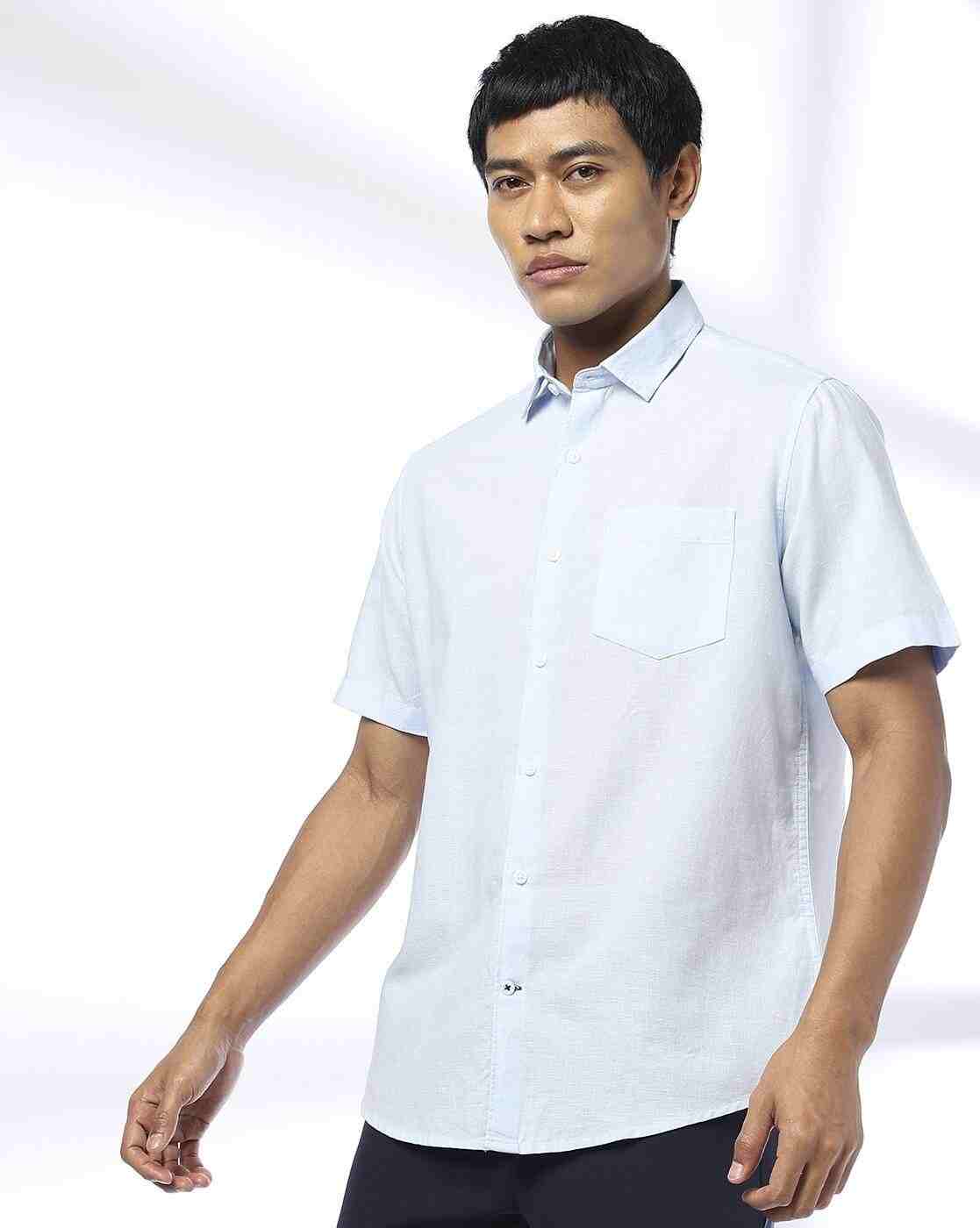 NETPLAY | Men Slim Fit Shirt with Patch Pocket|1