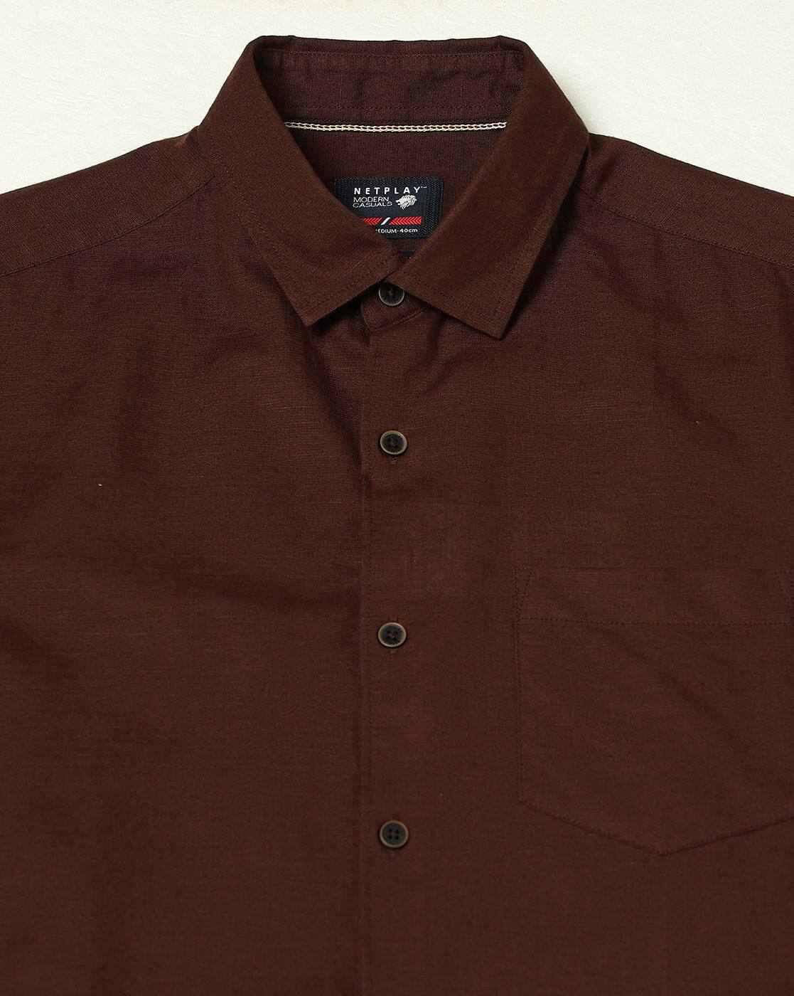 NETPLAY | Men Slim Fit Shirt with Patch Pocket|4