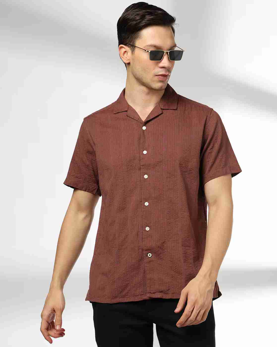 NETPLAY | Men Striped Seersucker Slim Fit Shirt|0