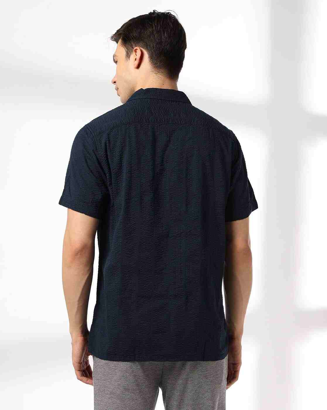 NETPLAY | Men Seersucker Striped Slim Fit Shirt|3