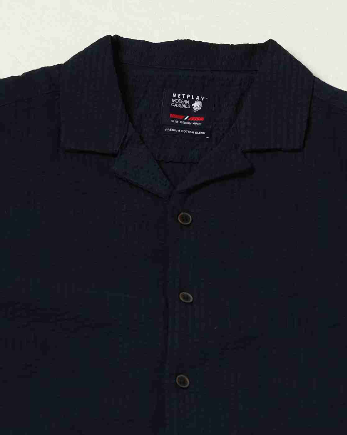 NETPLAY | Men Seersucker Striped Slim Fit Shirt|5