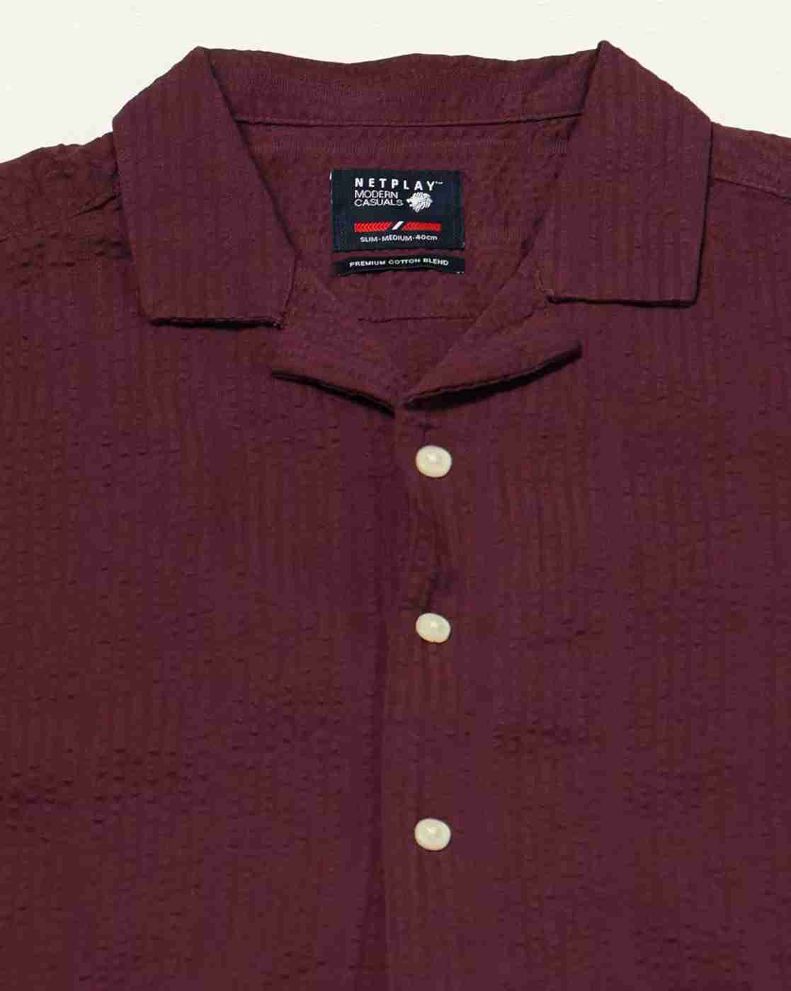 NETPLAY | Men Striped Seersucker Slim Fit Shirt|4