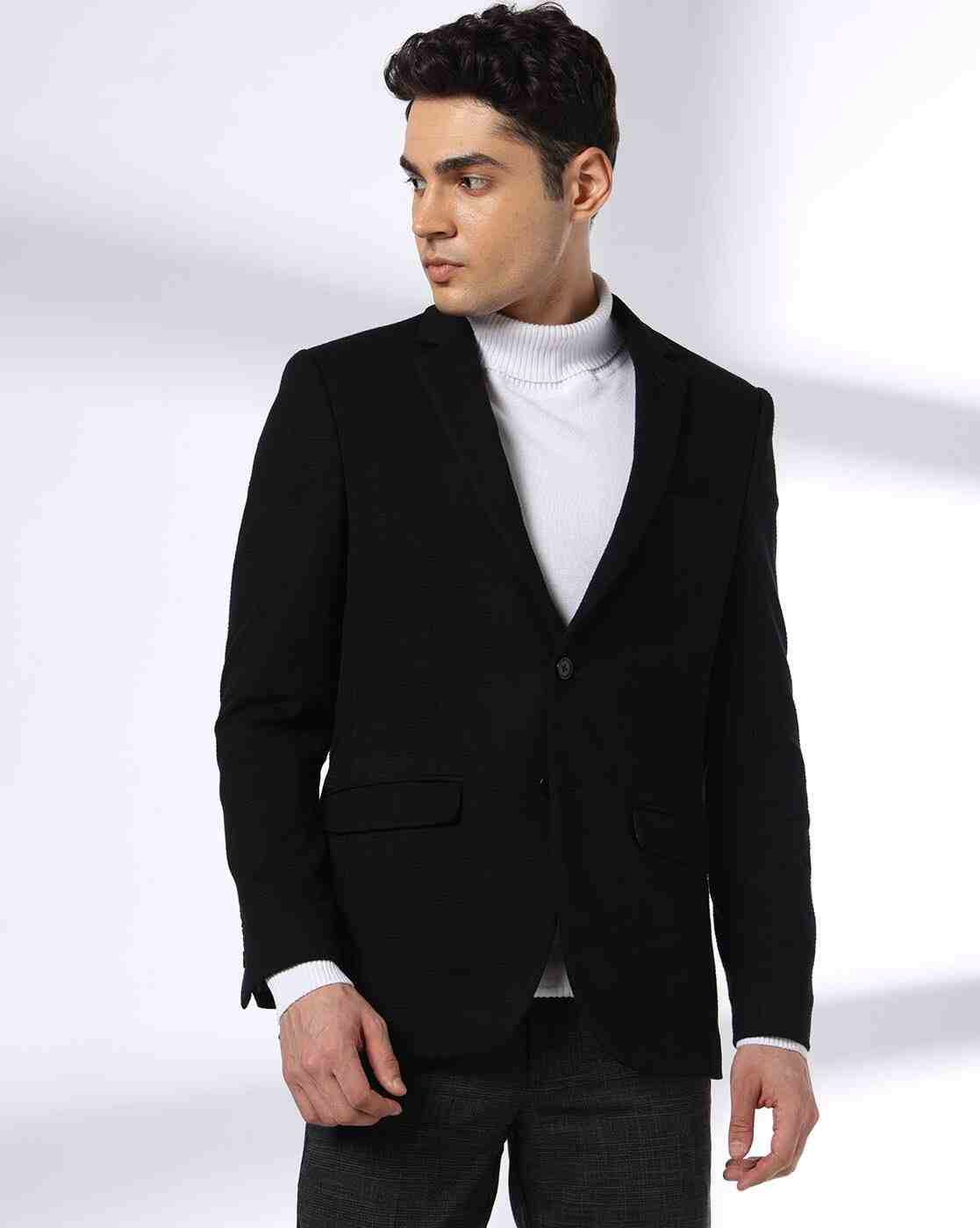 NETPLAY | Men Regular Fit Single-Breasted Blazer|1