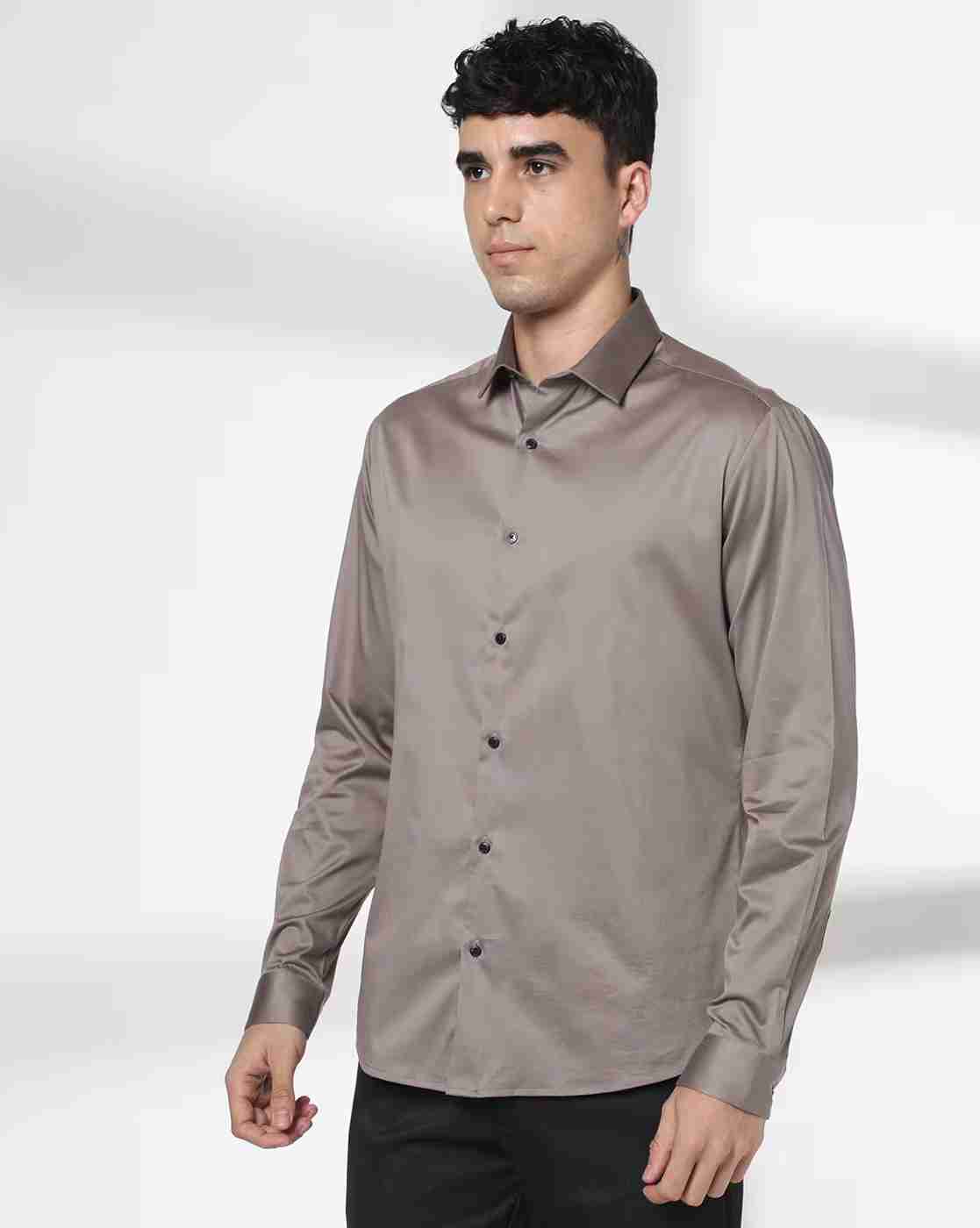 NETPLAY | Men Slim Fit Shirt with Spread Collar|1