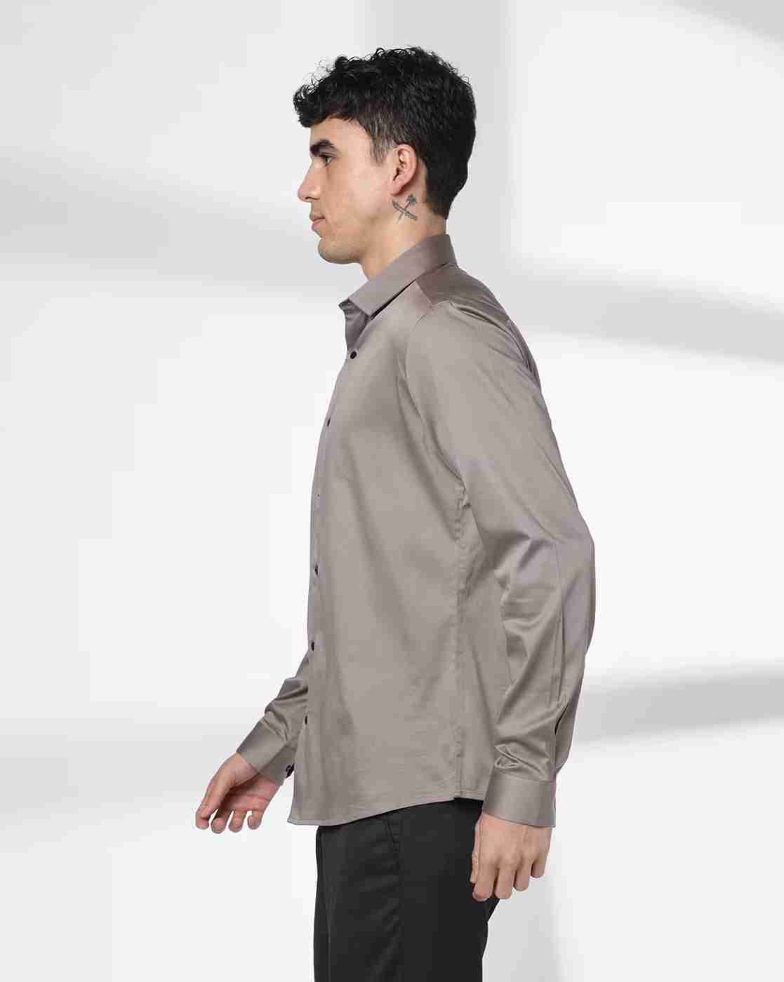NETPLAY | Men Slim Fit Shirt with Spread Collar|2