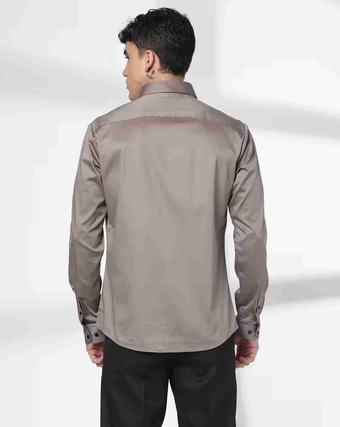 NETPLAY | Men Slim Fit Shirt with Spread Collar|3