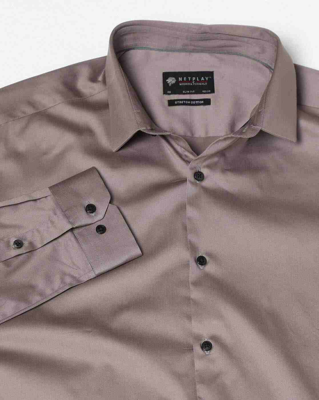 NETPLAY | Men Slim Fit Shirt with Spread Collar|5