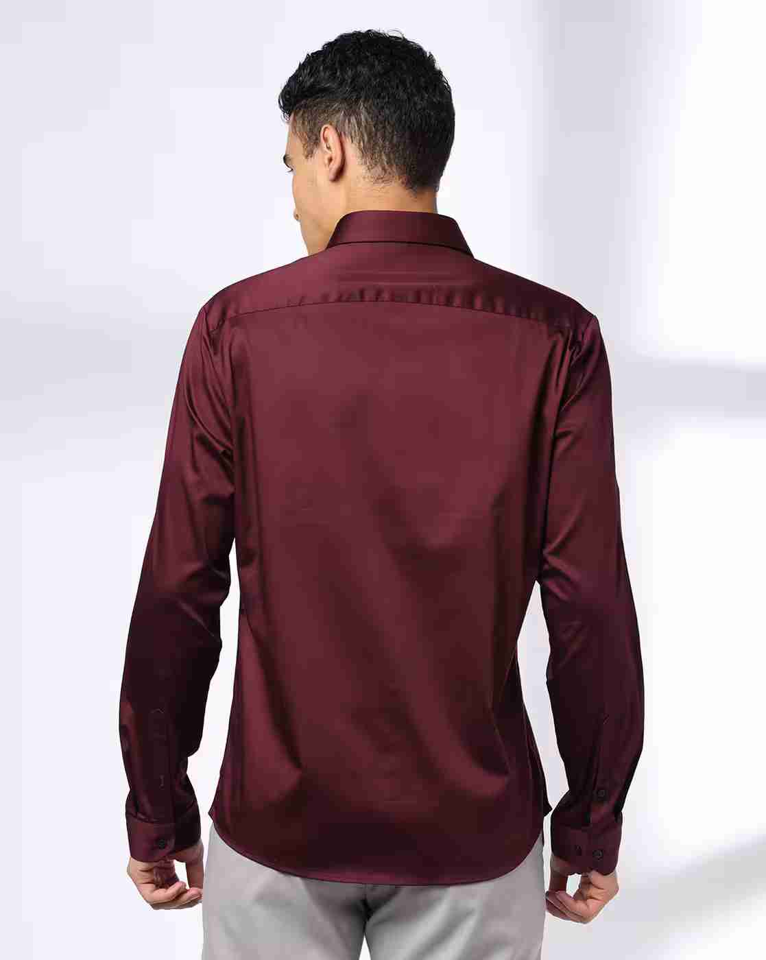 NETPLAY | Men Slim Fit Shirt with Spread Collar|2