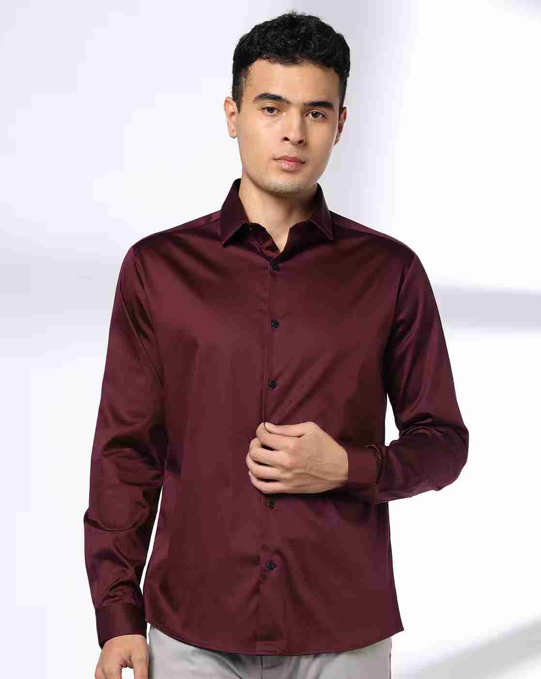 NETPLAY | Men Slim Fit Shirt with Spread Collar|3