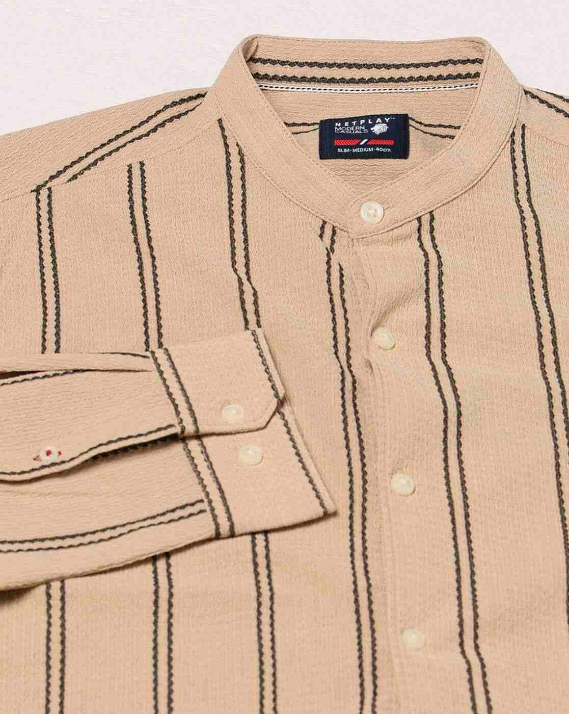 NETPLAY | Men Np 06 Striped Slim Fit Shirt|5