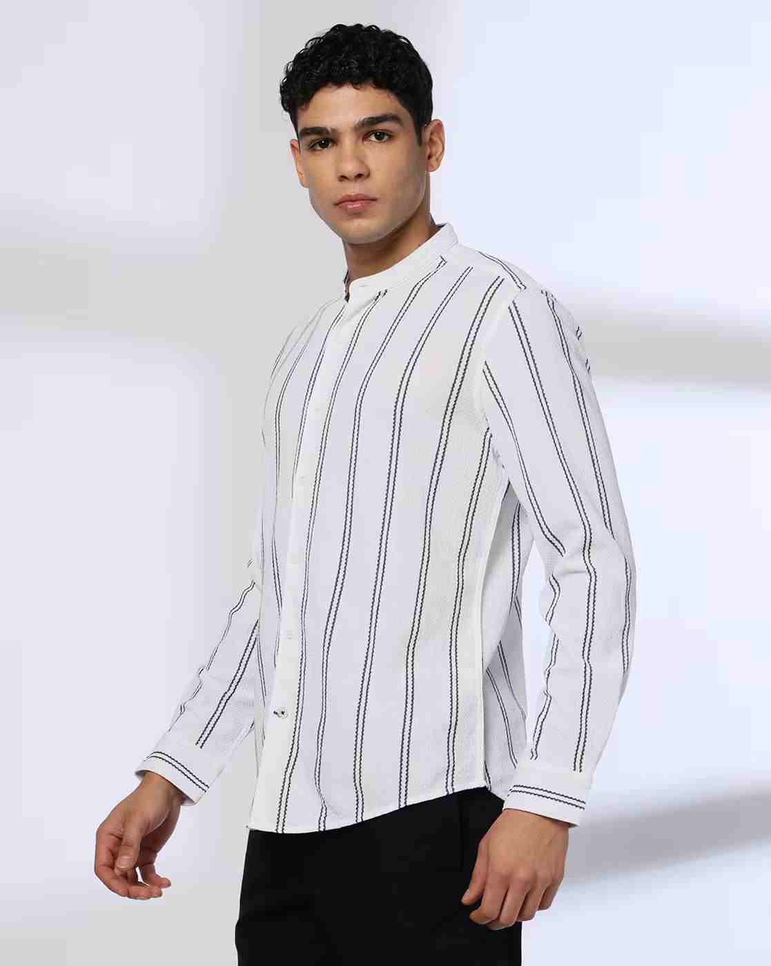 NETPLAY | Men Np 06 Striped Slim Fit Shirt|1