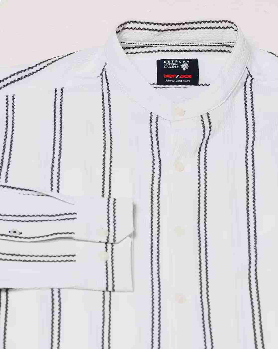 NETPLAY | Men Np 06 Striped Slim Fit Shirt|5