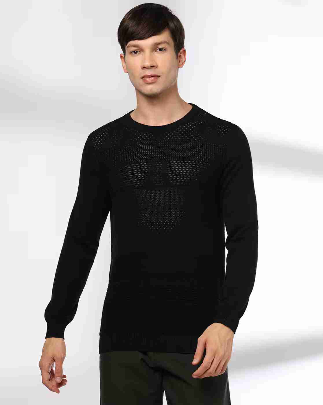 NETPLAY | Men Engineered Structure Patterned Slim Fit Crew-Neck T-Shirt|3