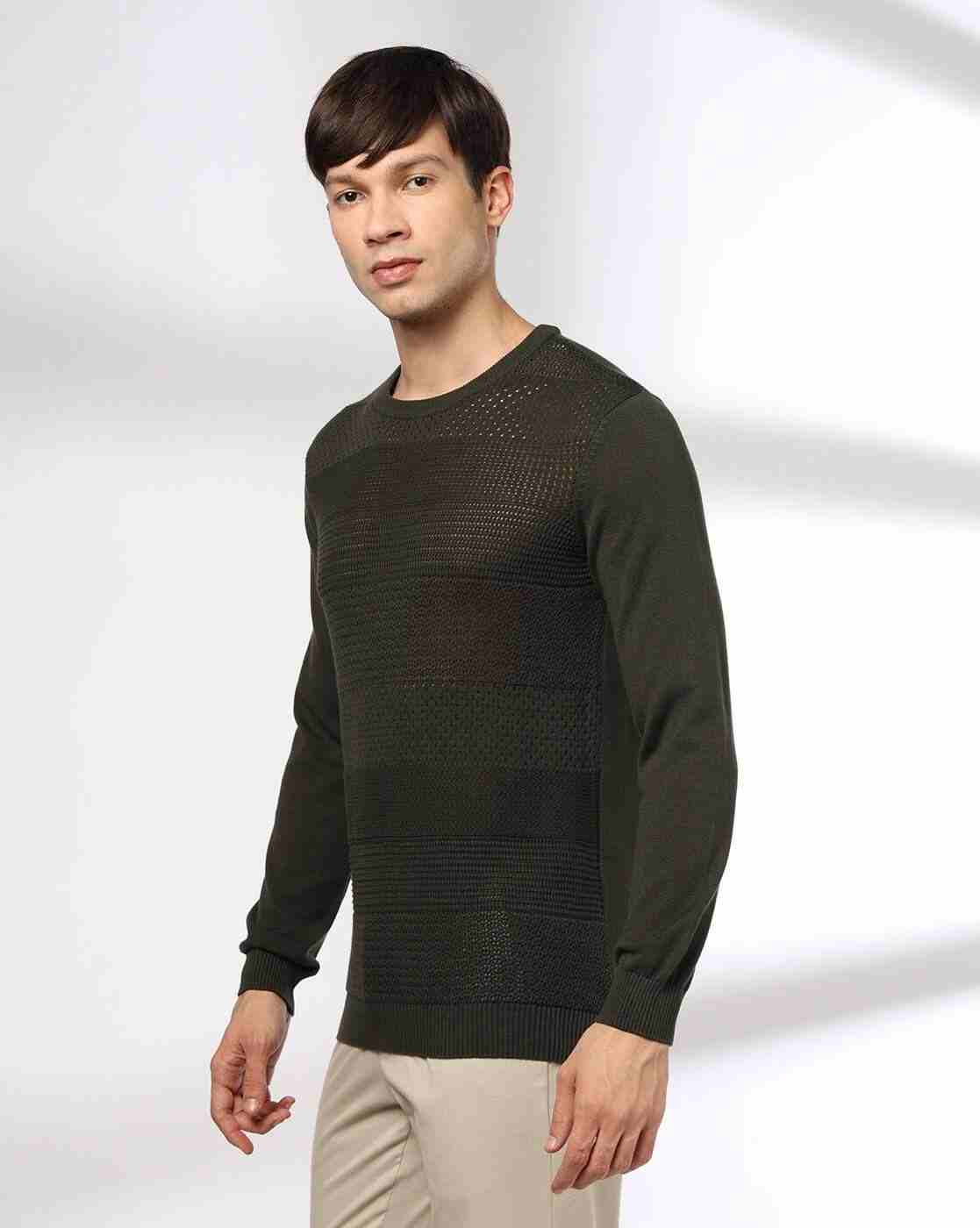 NETPLAY | Men Engineered Structure Patterned Slim Fit Crew-Neck T-Shirt|1