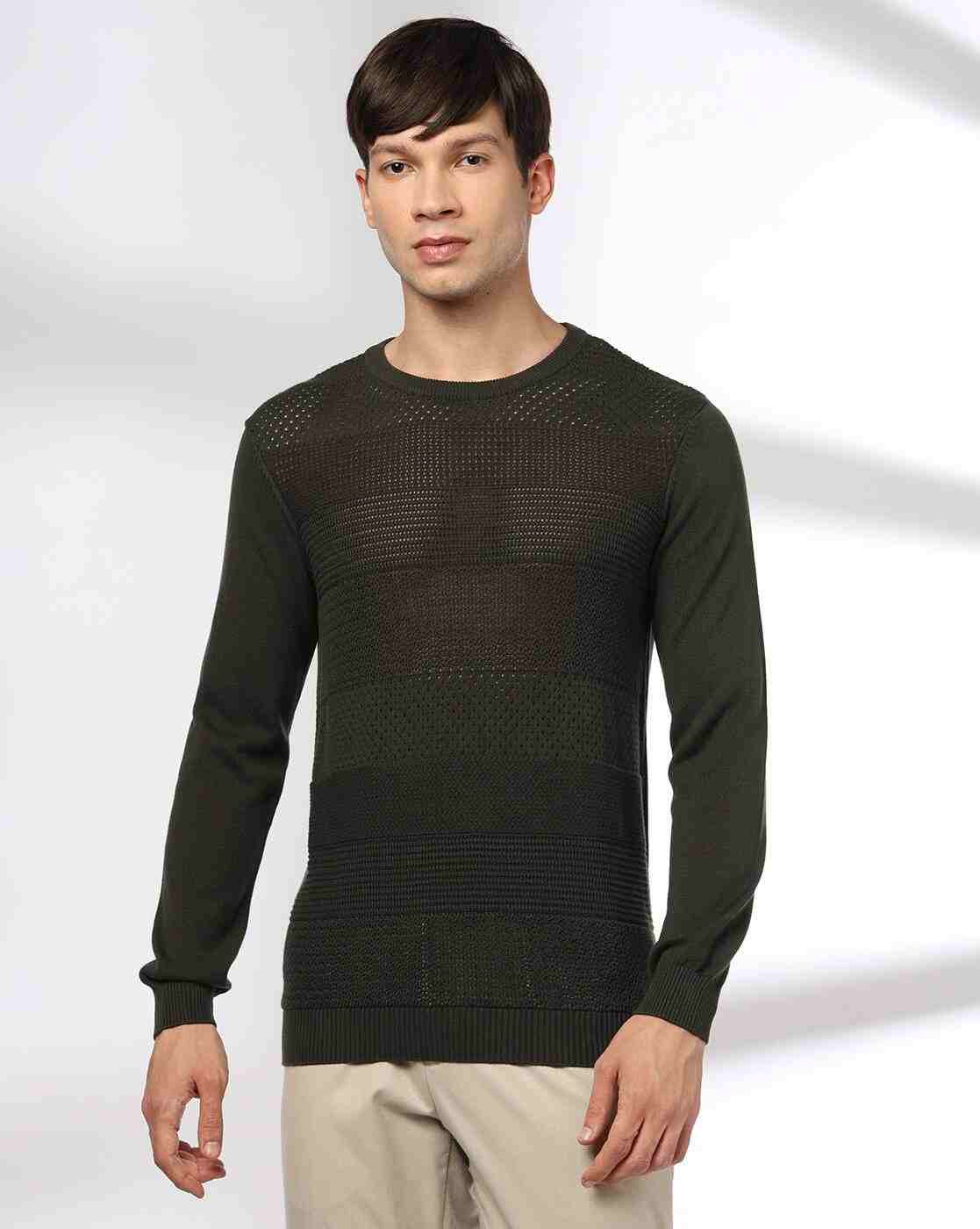 NETPLAY | Men Engineered Structure Patterned Slim Fit Crew-Neck T-Shirt|3