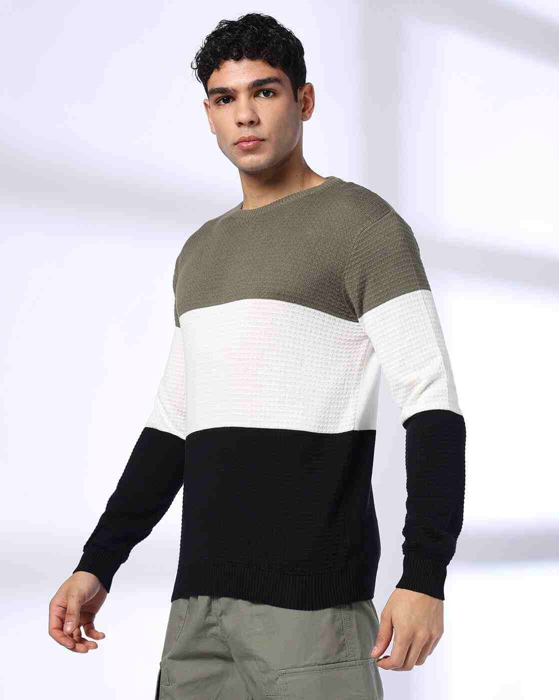NETPLAY | Men Structured Colourblock Slim Fit Crew-Neck T-Shirt|1