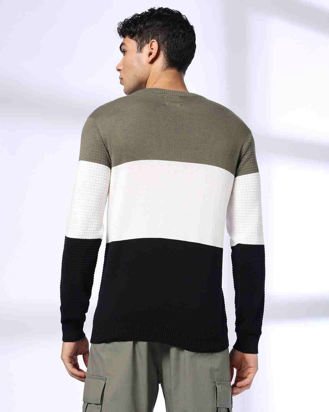 NETPLAY | Men Structured Colourblock Slim Fit Crew-Neck T-Shirt|2