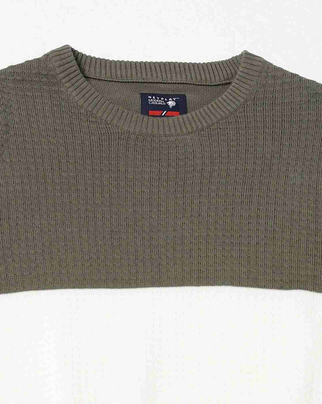 NETPLAY | Men Structured Colourblock Slim Fit Crew-Neck T-Shirt|4